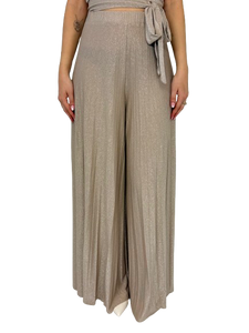 PANTALONE DONNA ORO PLISSETTATO