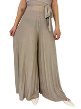 Carica l&#39;immagine nel visualizzatore di Gallery, PANTALONE DONNA ORO PLISSETTATO
