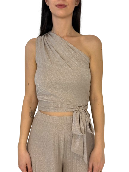 TOP DONNA MONOSPALLA ORO