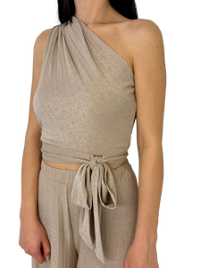 TOP DONNA MONOSPALLA ORO