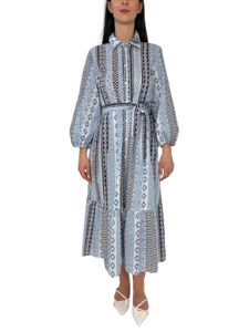 ABITO DONNA CELESTE FANTASIA GEOMETRICA