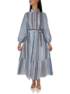ABITO DONNA CELESTE FANTASIA GEOMETRICA