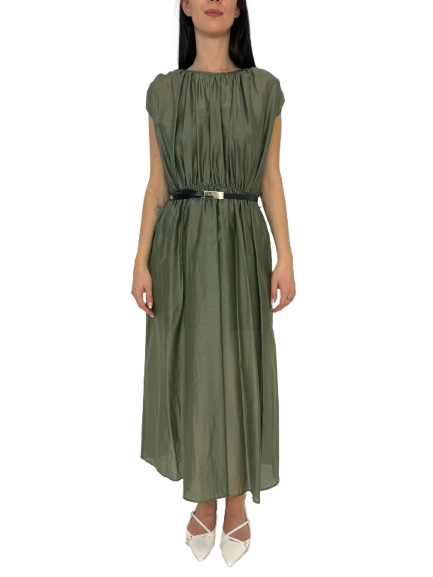 ABITO VERDE MILITARE CON CINTURA