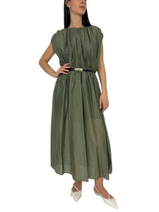 ABITO VERDE MILITARE CON CINTURA