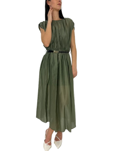 ABITO VERDE MILITARE CON CINTURA