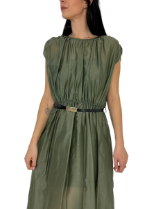ABITO VERDE MILITARE CON CINTURA