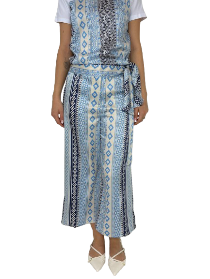 PANTALONE CELESTE FANTASIA GEOMETRICA