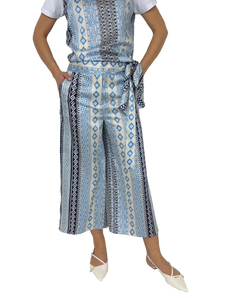 PANTALONE CELESTE FANTASIA GEOMETRICA