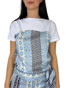 MAGLIA CELESTE FANTASIA GEOMETRICA