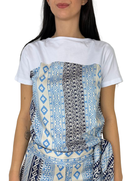 MAGLIA CELESTE FANTASIA GEOMETRICA