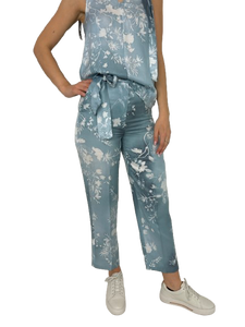 PANTALONE DONNA AZZURRO FANTASIA FLOREALE