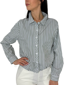 CAMICIA DONNA CORTA A RIGHE