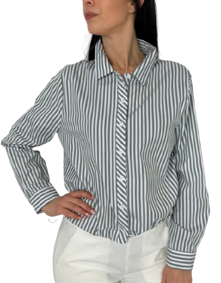 CAMICIA DONNA CORTA A RIGHE