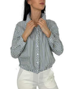 CAMICIA DONNA CORTA A RIGHE
