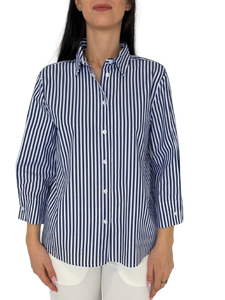 CAMICIA DONNA A RIGHE BLU