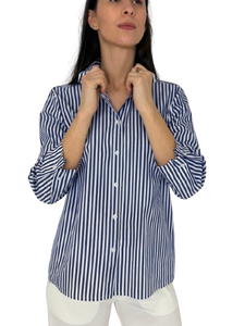 CAMICIA DONNA A RIGHE BLU