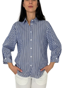 CAMICIA DONNA A RIGHE BLU
