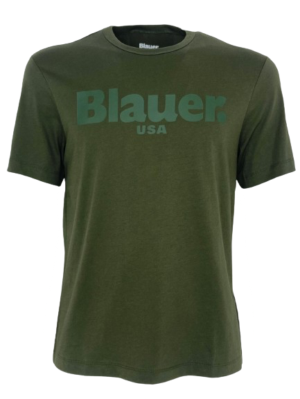 T-SHIRT UOMO VERDE MILITARE CON LOGO