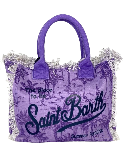 BORSA VIOLA IN CANVAS CON LOGO