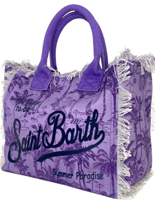 BORSA VIOLA IN CANVAS CON LOGO