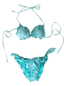 BIKINI A TRIANGOLO AZZURRO CON PALME