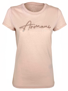 T-SHIRT DONNA ROSA CON LOGO FRONTALE