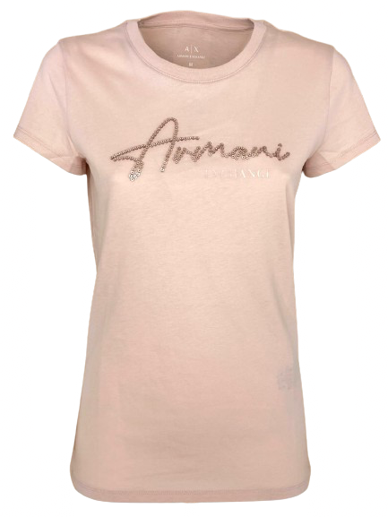 T-SHIRT DONNA ROSA CON LOGO FRONTALE