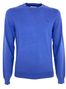 PULLOVER UOMO BLU COBALTO MISTO LANA