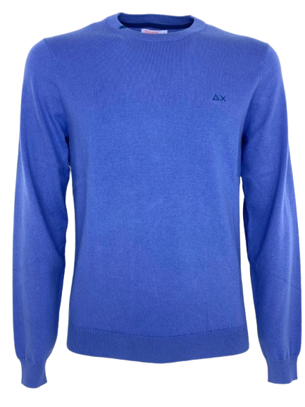 PULLOVER UOMO BLU COBALTO MISTO LANA