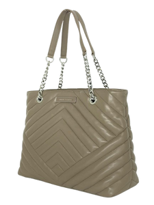 SHOPPING BAG VERDE TRAPUNTATA