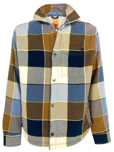 CAMICIA UOMO BEIGE/AZZURRA FANTASIA CHECK