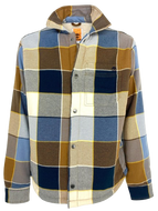 CAMICIA UOMO BEIGE/AZZURRA FANTASIA CHECK