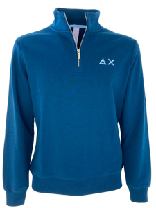 PULLOVER UOMO BLU CON CERNIERA