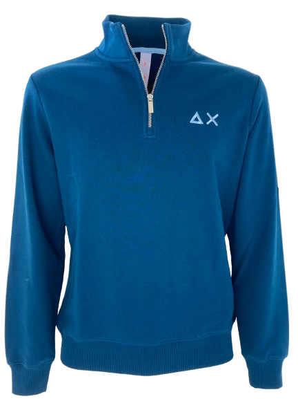 PULLOVER UOMO BLU CON CERNIERA