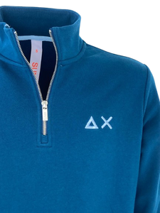 PULLOVER UOMO BLU CON CERNIERA