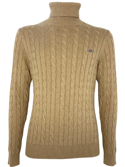 PULLOVER UOMO CAMMELLO COLLO ALTO