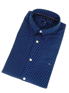 CAMICIA UOMO BLU SCURO CON FANTASIA