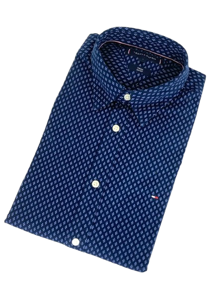 CAMICIA UOMO BLU SCURO CON FANTASIA