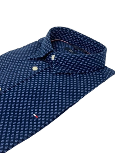 CAMICIA UOMO BLU SCURO CON FANTASIA