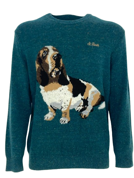 PULLOVER UOMO VERDE CON STAMPA