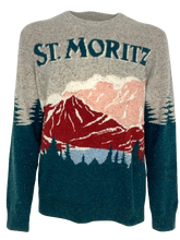 Carica l&#39;immagine nel visualizzatore di Gallery, PULLOVER UOMO VERDE CON STAMPA ST.MORITZ
