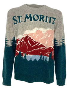 PULLOVER UOMO VERDE CON STAMPA ST.MORITZ