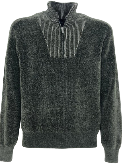 PULLOVER UOMO GRIGIO CON CERNIERA