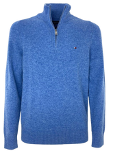 Carica l&#39;immagine nel visualizzatore di Gallery, PULLOVER UOMO AZZURRO CON CERNIERA
