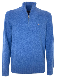 PULLOVER UOMO AZZURRO CON CERNIERA