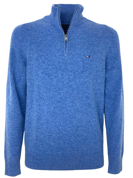 PULLOVER UOMO AZZURRO CON CERNIERA