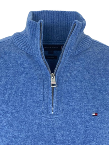 PULLOVER UOMO AZZURRO CON CERNIERA