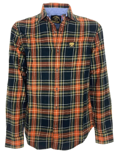 CAMICIA UOMO ARANCIONE FANTASIA CHECK