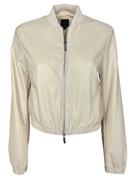 GIUBBINO DONNA IN ECO-PELLE PANNA