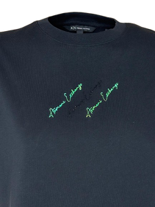 MAGLIA VESTITO NERO CON LOGO FRONTALE